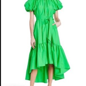 Beautiful Size XS~Puffed Sleeve~Hidden Pockets~Self tie Sash~High-Low hemline